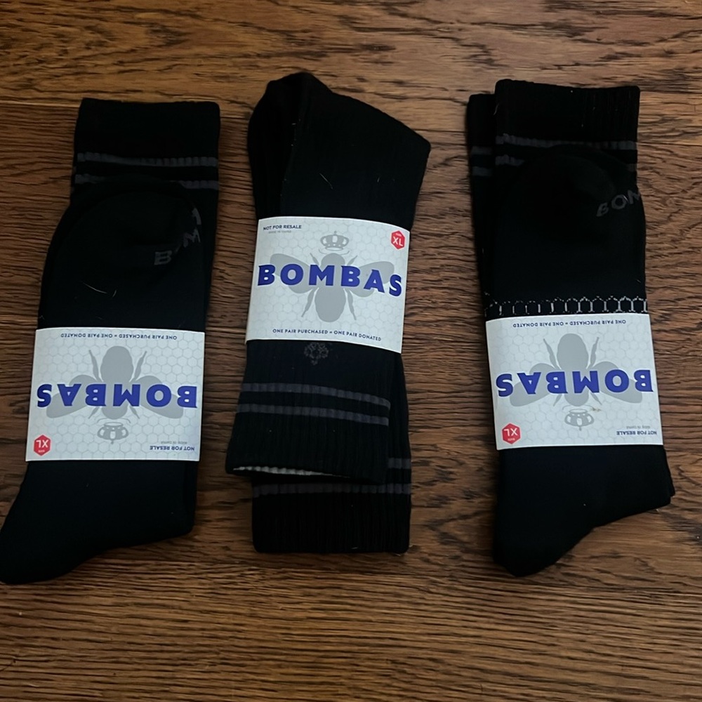 Bombas mid socks (2 pairs) - size XL in Black